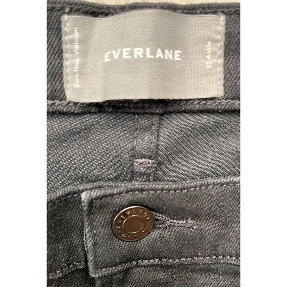 Everlane High Rise Slim Straight Ankle Jean in Black, Size 32 - Picture 9 of 15
